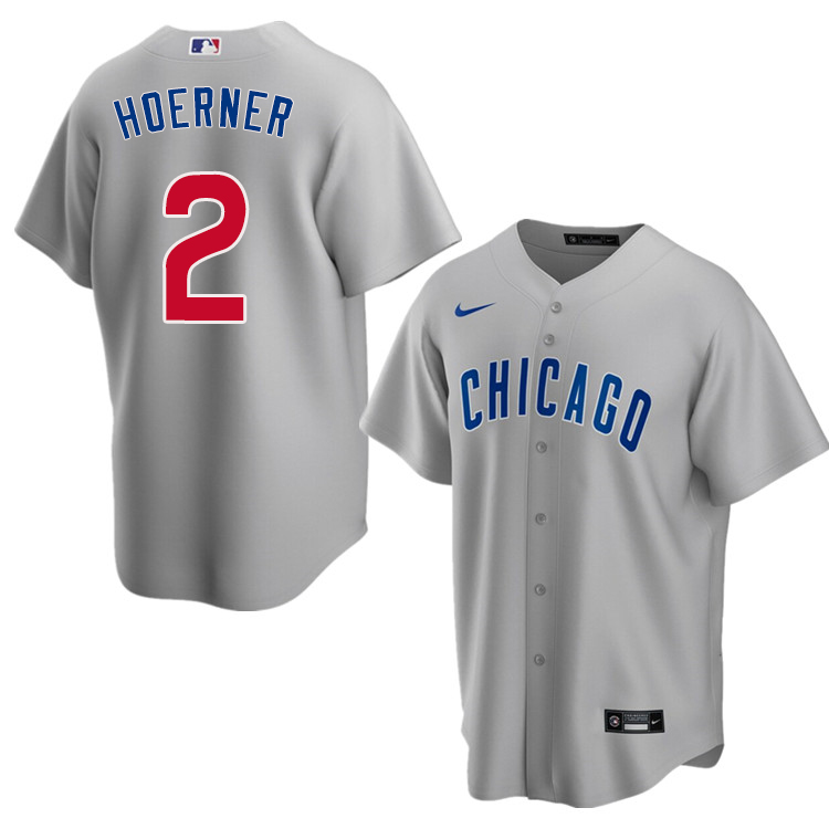 Nike Men #2 Nico Hoerner Chicago Cubs Baseball Jerseys Sale-Gray